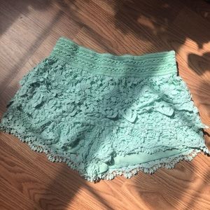 Lacy mint shorts